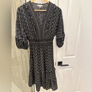 Max Studio floral tiered dress with puff sleeves